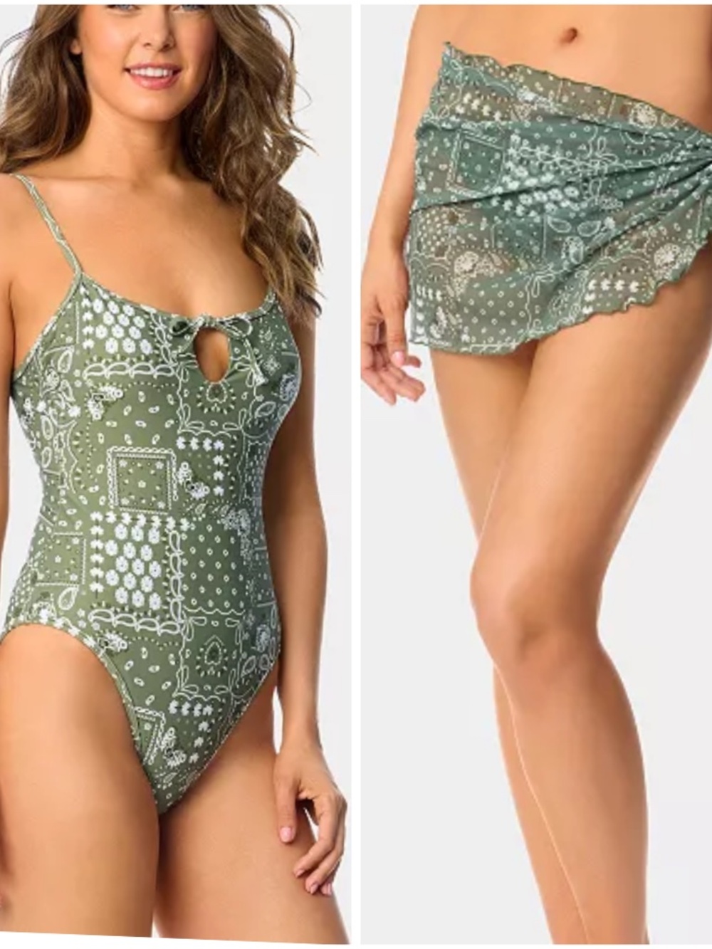 California Waves Women's Bandana Print Swim suit and cover up